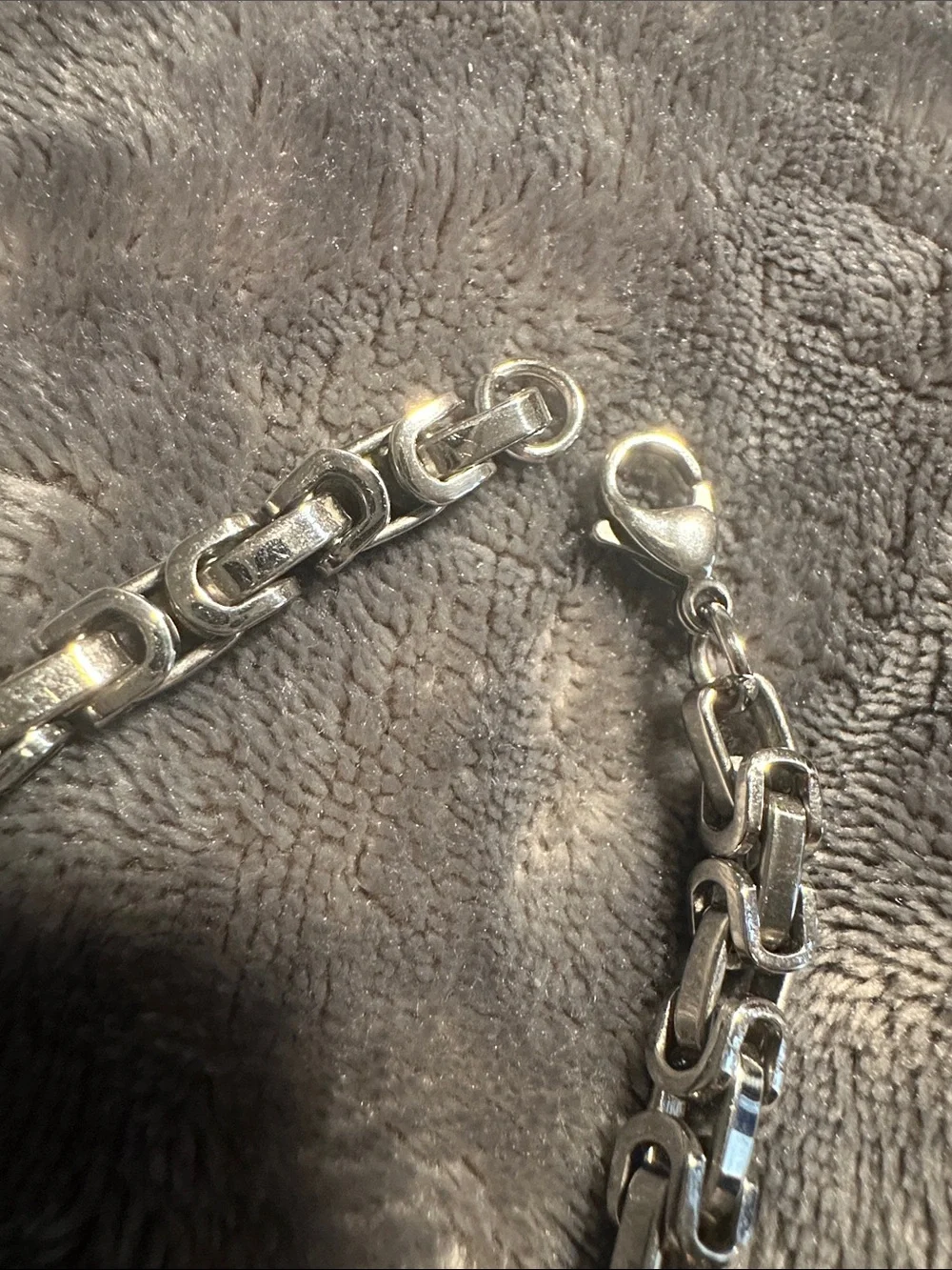 Mens Stainless Steel Byzantine link chain necklace